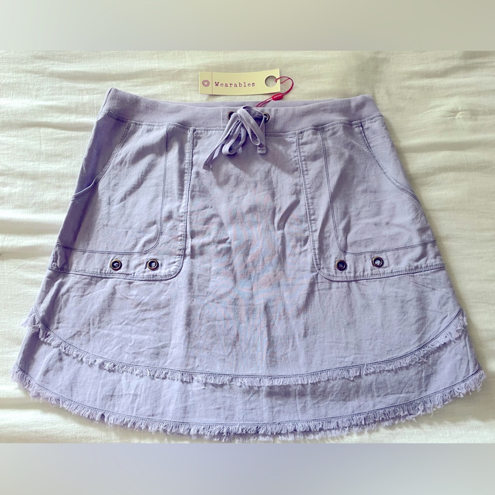 NWT XCVI Lilac Summer Casual Cotton Skirt- Drawstring - Women's Small